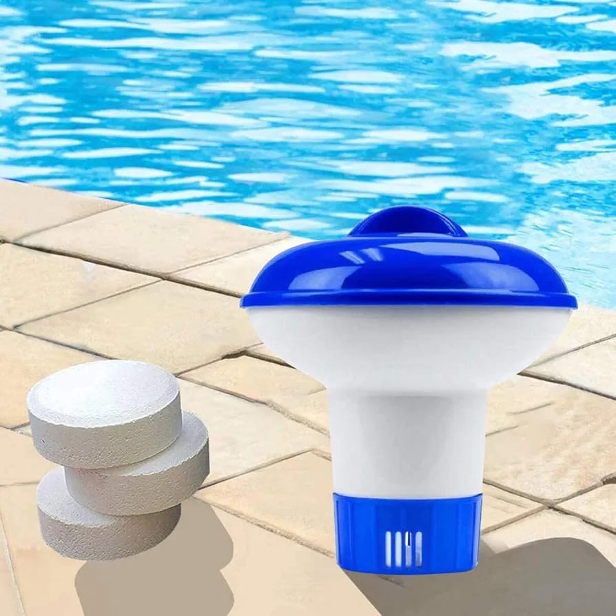 Floating chlorine dispenser for swimming pool and spas