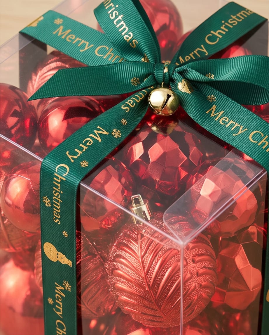red shatterproof Christmas tree ball ornaments