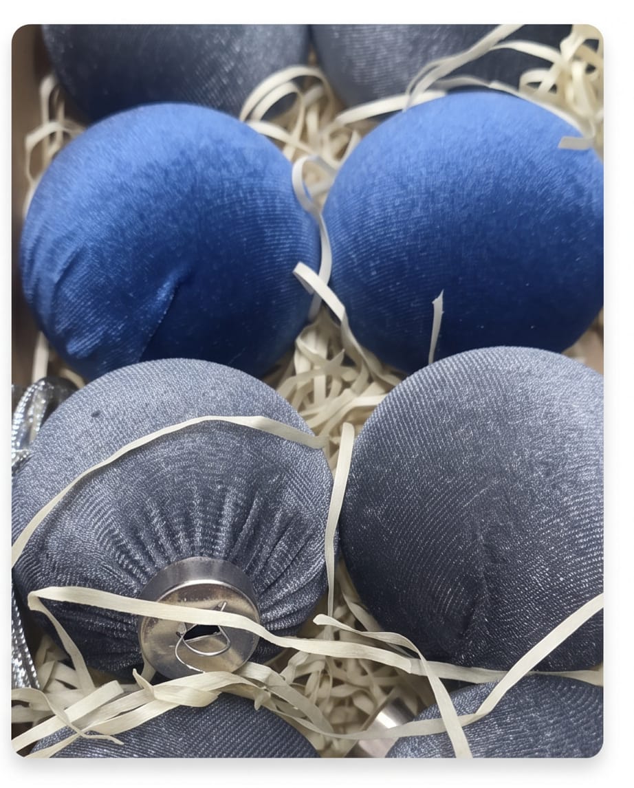 hand-flocked velvet Christmas tree ornaments