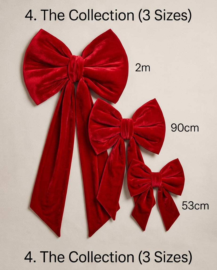 lustrous red velvet decorative bow