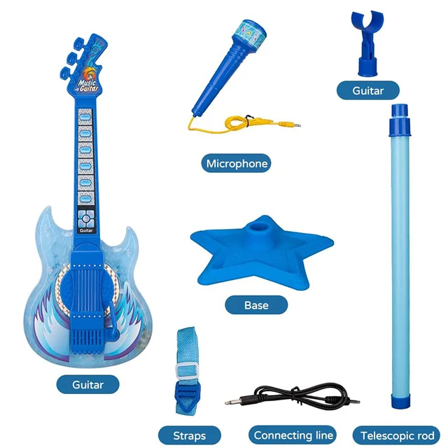 Electric Guitar with Microphone Stand