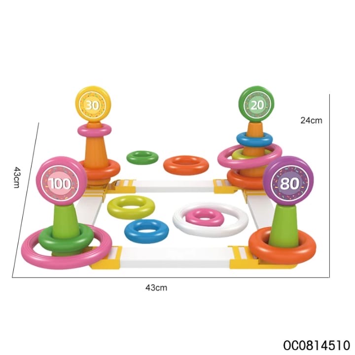 Ring toss stacking game