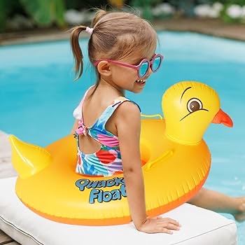 Yellow duck inflatable pool float