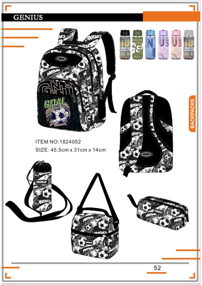 Goal Genius, School Bag, Set Of 5 Pcs, 18"
