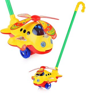 toddler pushing toys