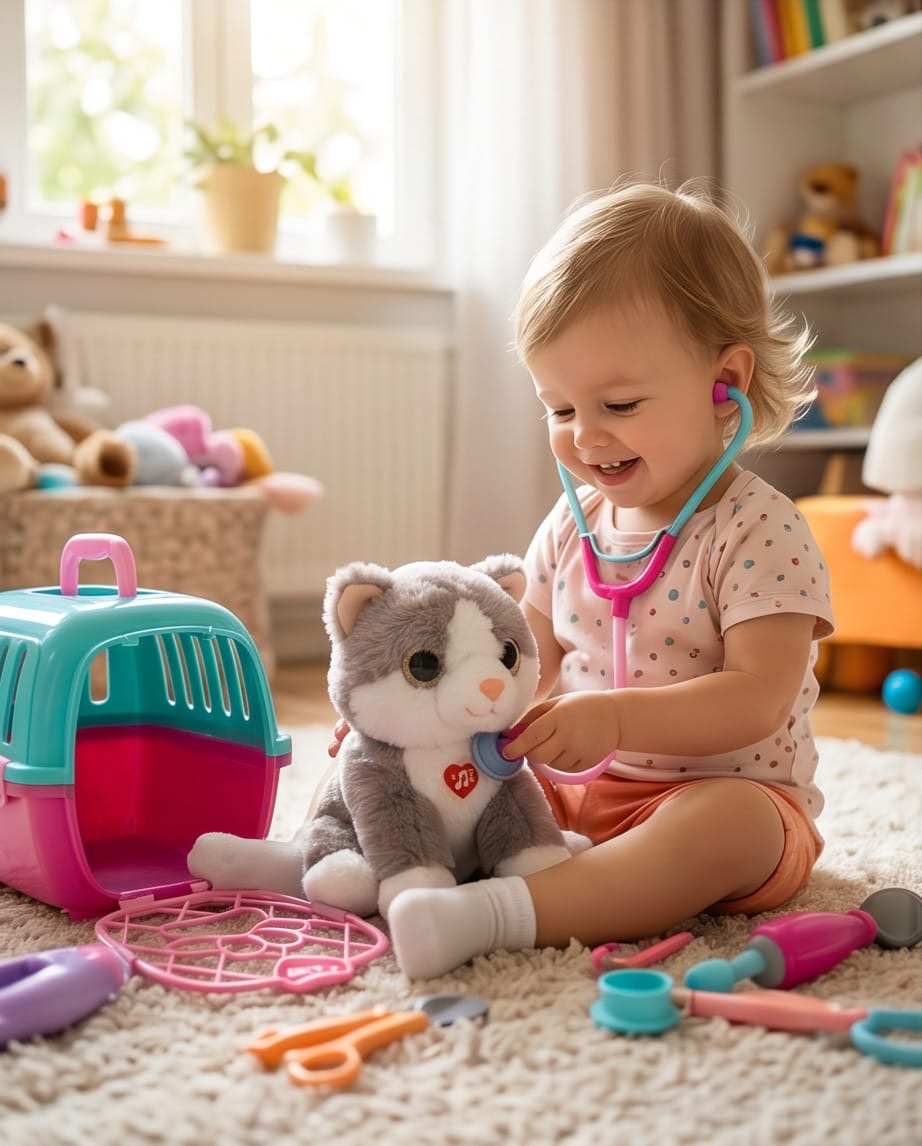 Plush kitten veg care set