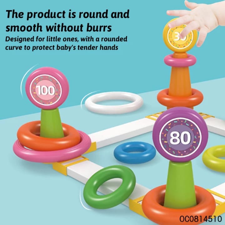 Ring toss stacking game