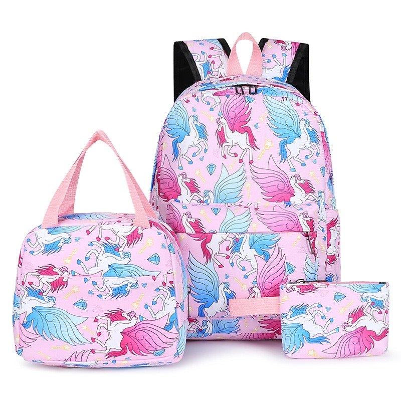 3 Pieces Set Teenagers Backpack