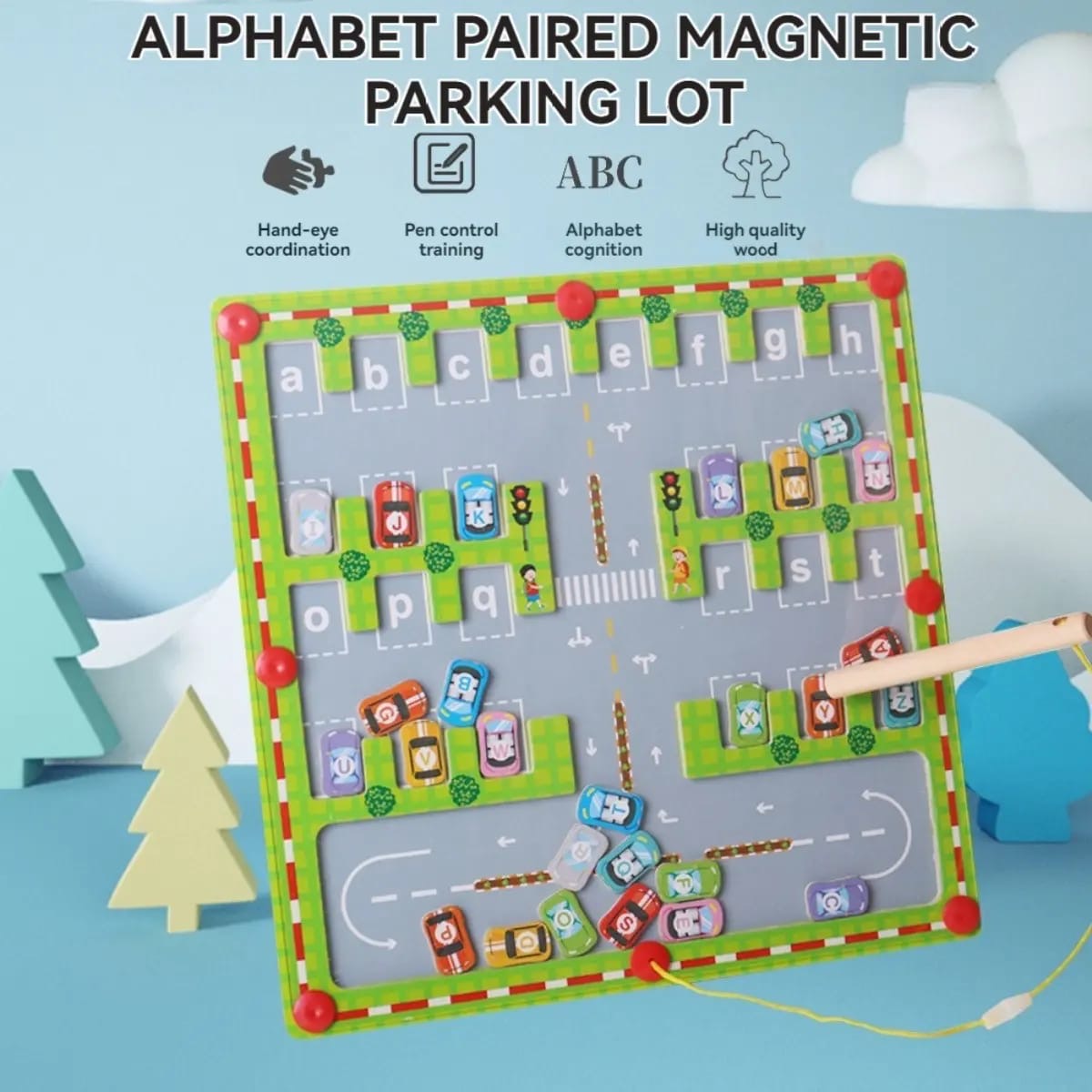 Magnetic car maze board