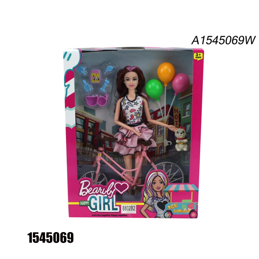 Barbie Doll with Bicycle and Balloons