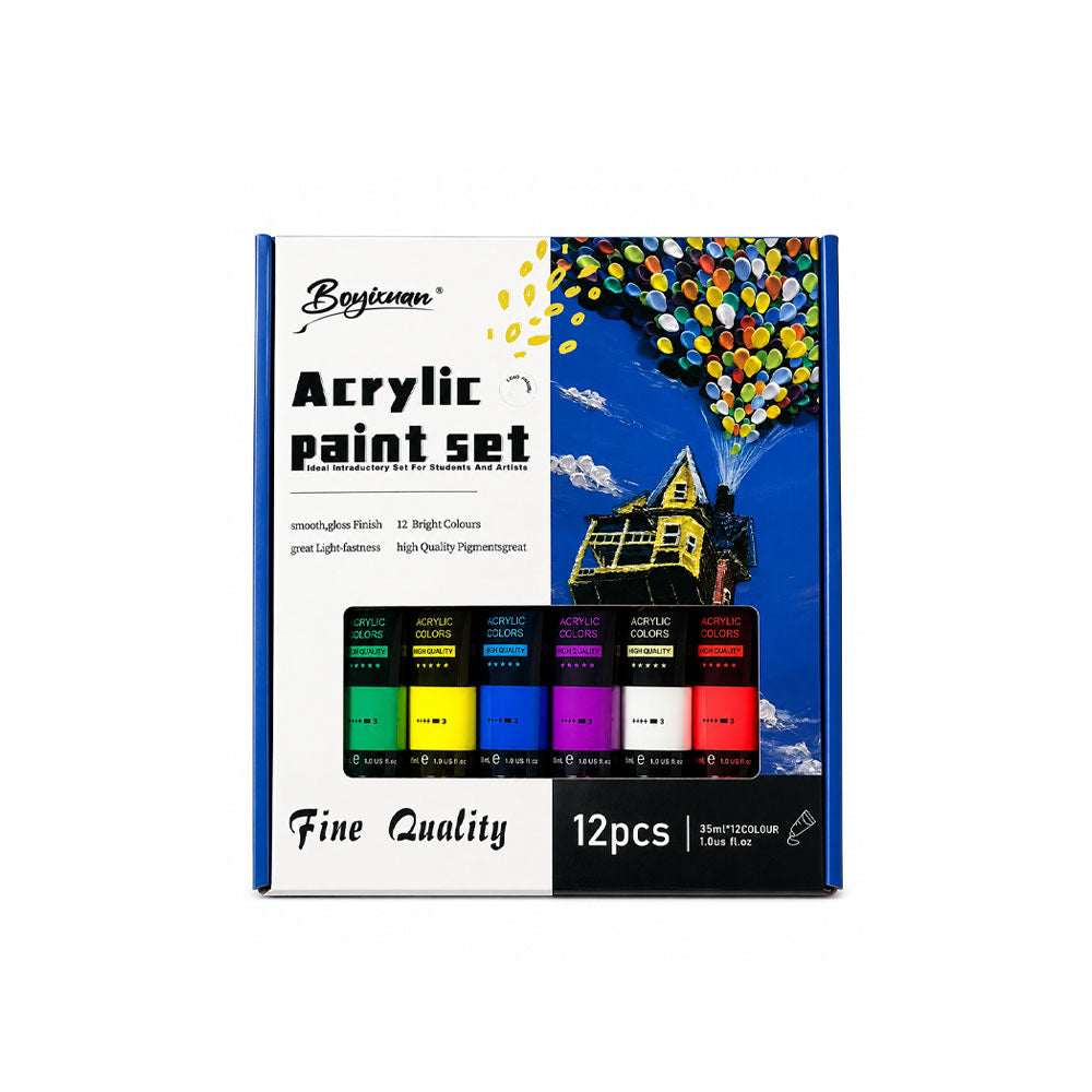 Set of acrylic paint tubes
