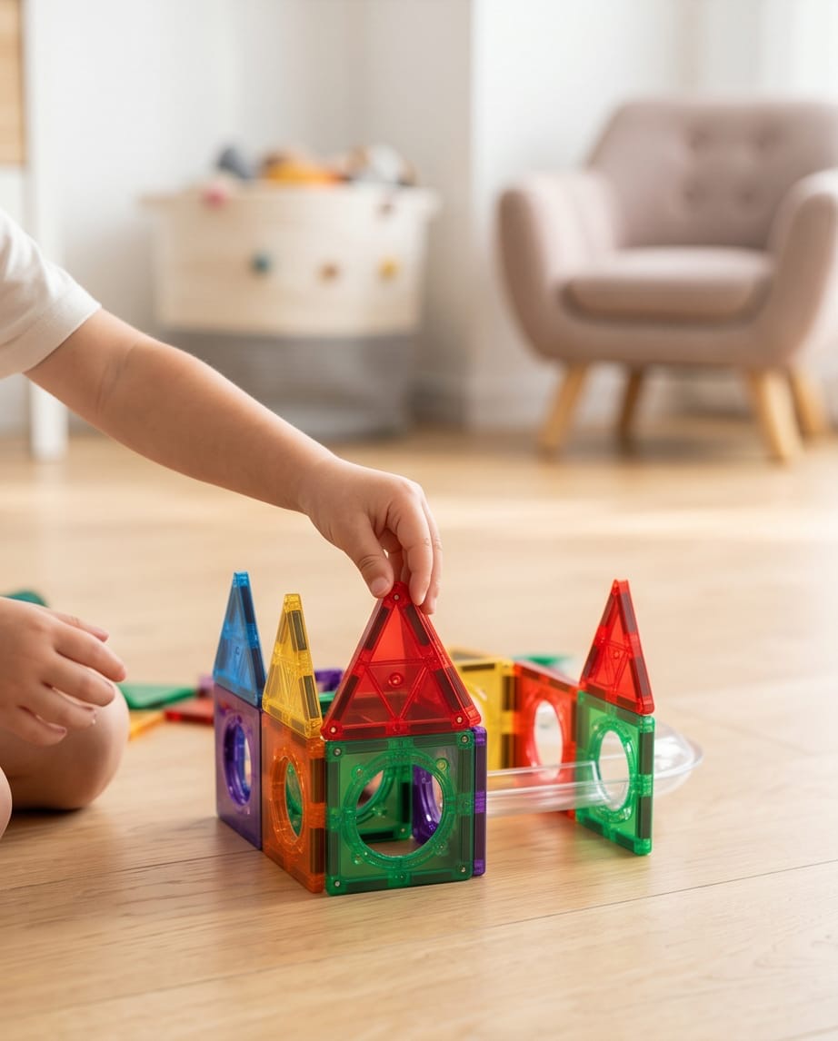 Colorful building magnetic tiles