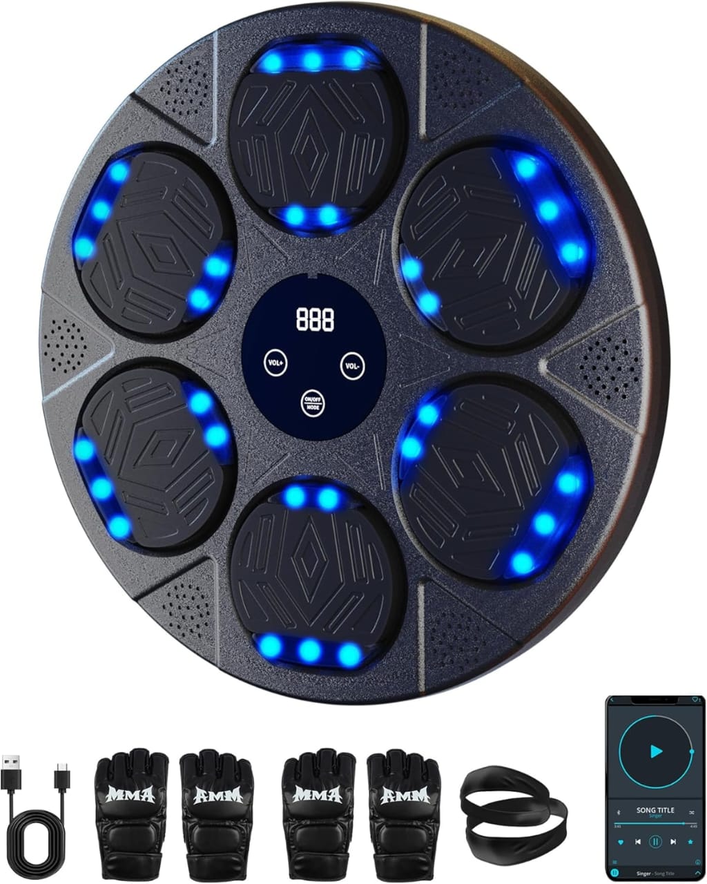 Electronic boxing target wall trainer