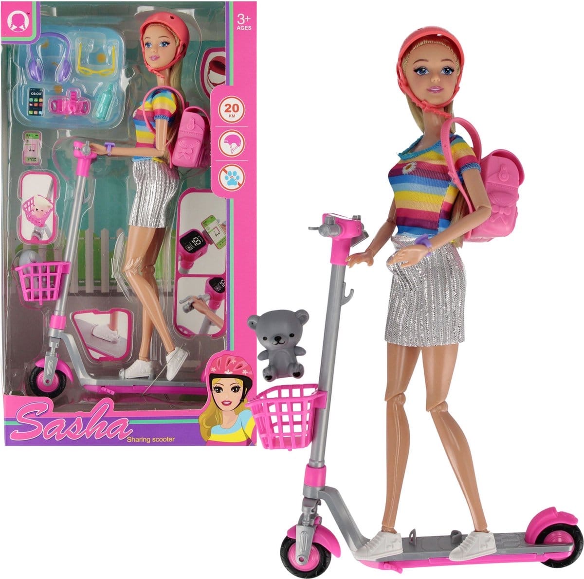 Sasha playing scooter