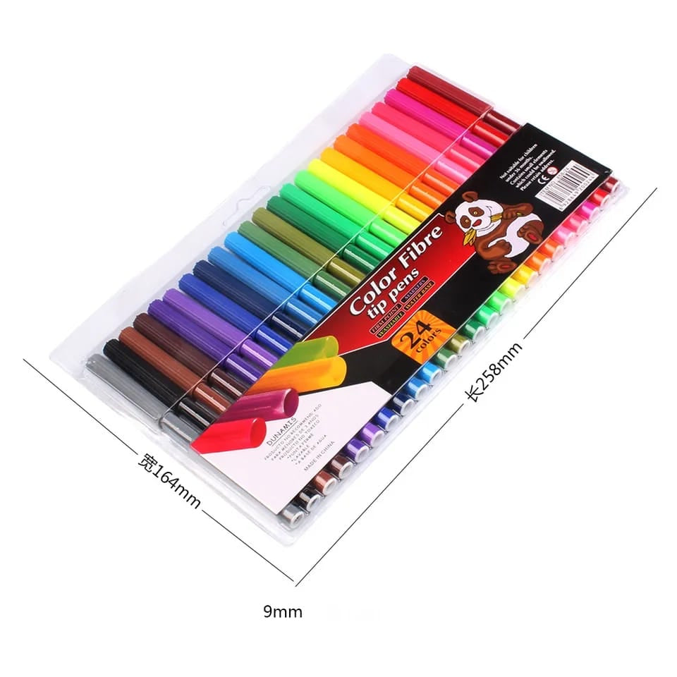 Color Fibre Pens 24 pcs