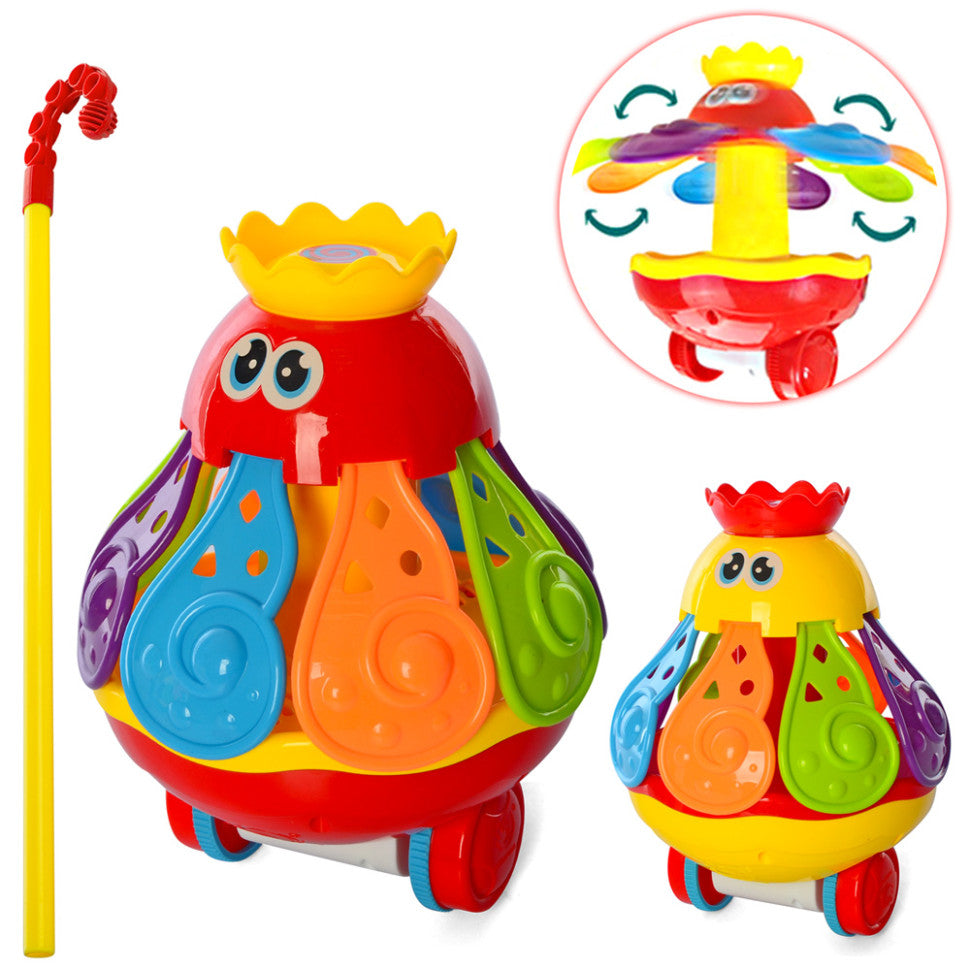 toddler pushing toys