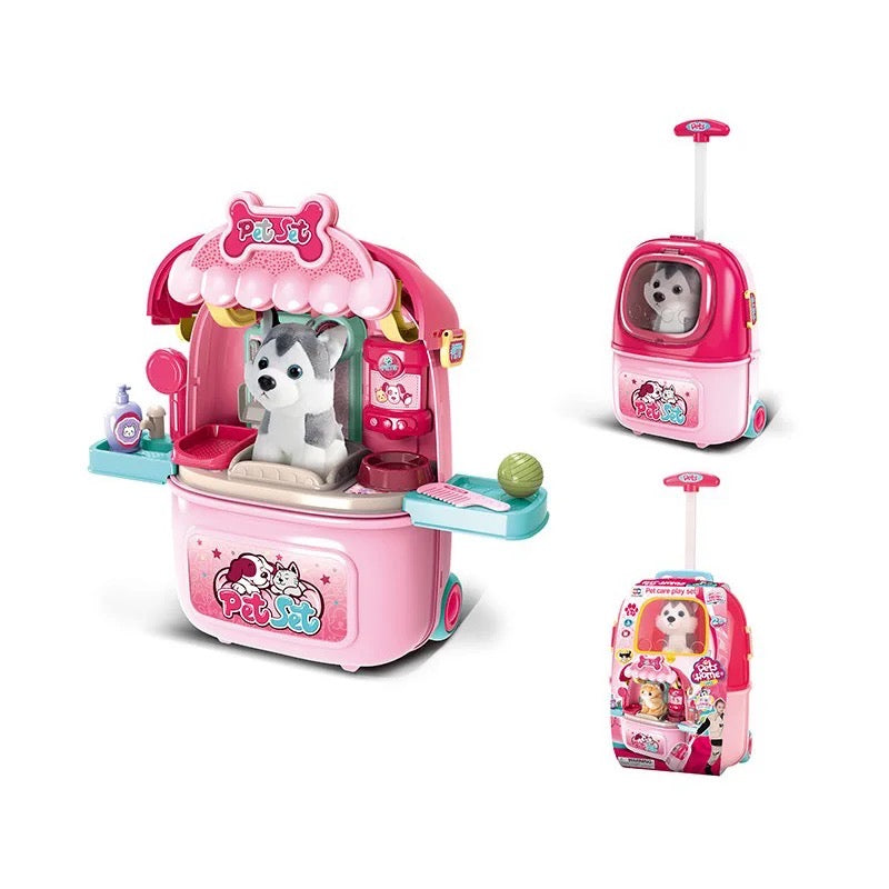 Pet toy dog vet set portable suitcase