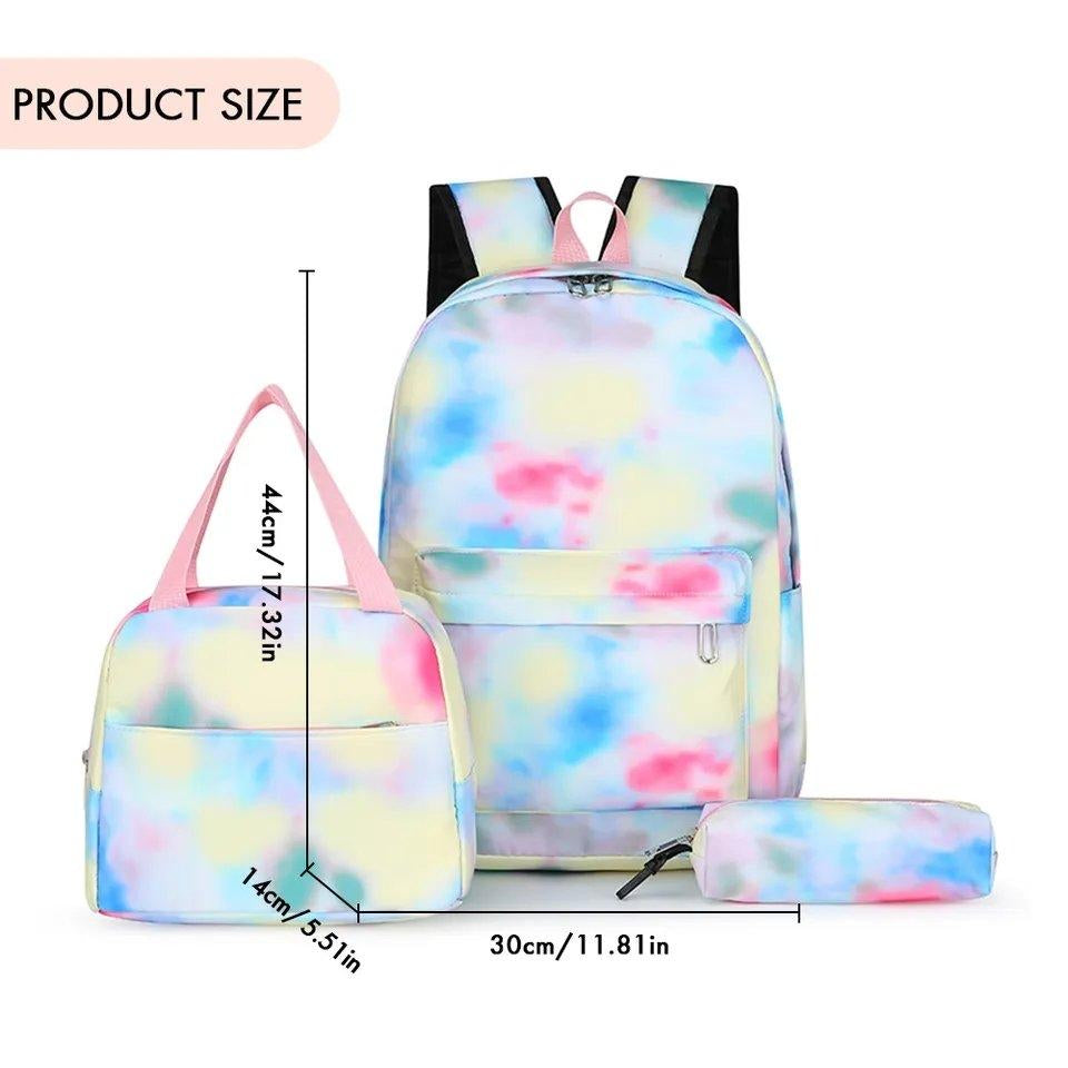 3 Pieces Set Teenagers Backpack