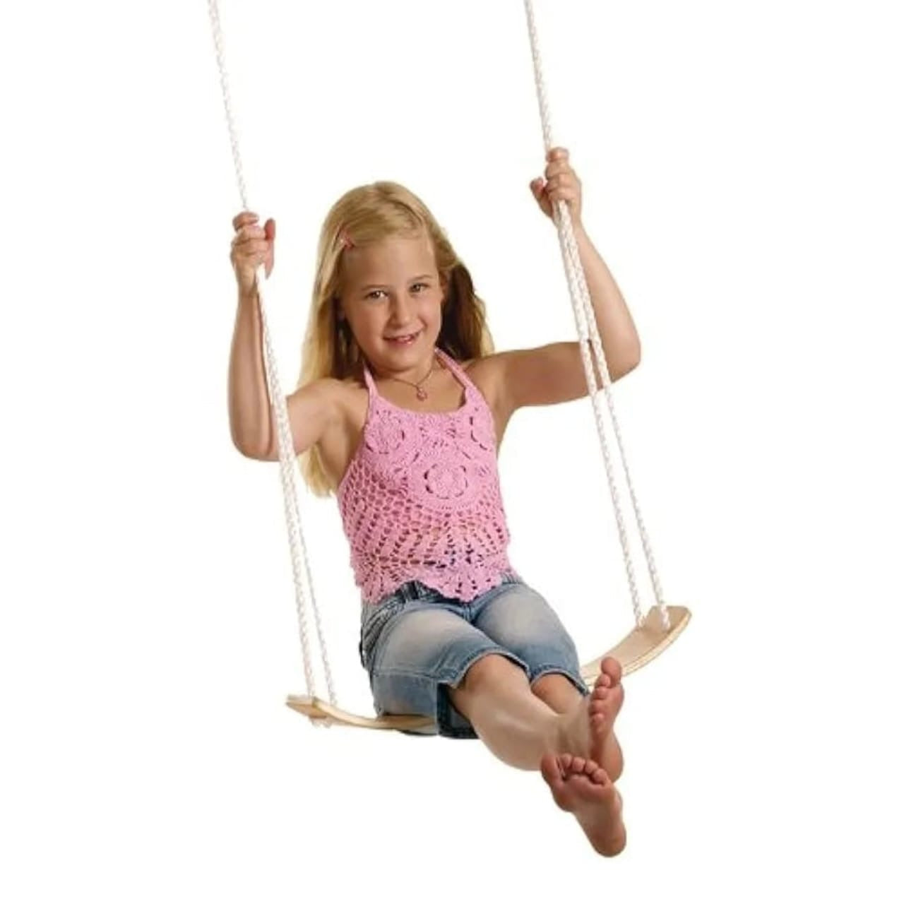 Wooden rope swing seat