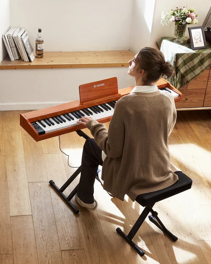 Electronic piano keyboard featured graphic