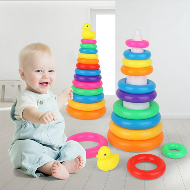 Duck Stacking Colorful Rings