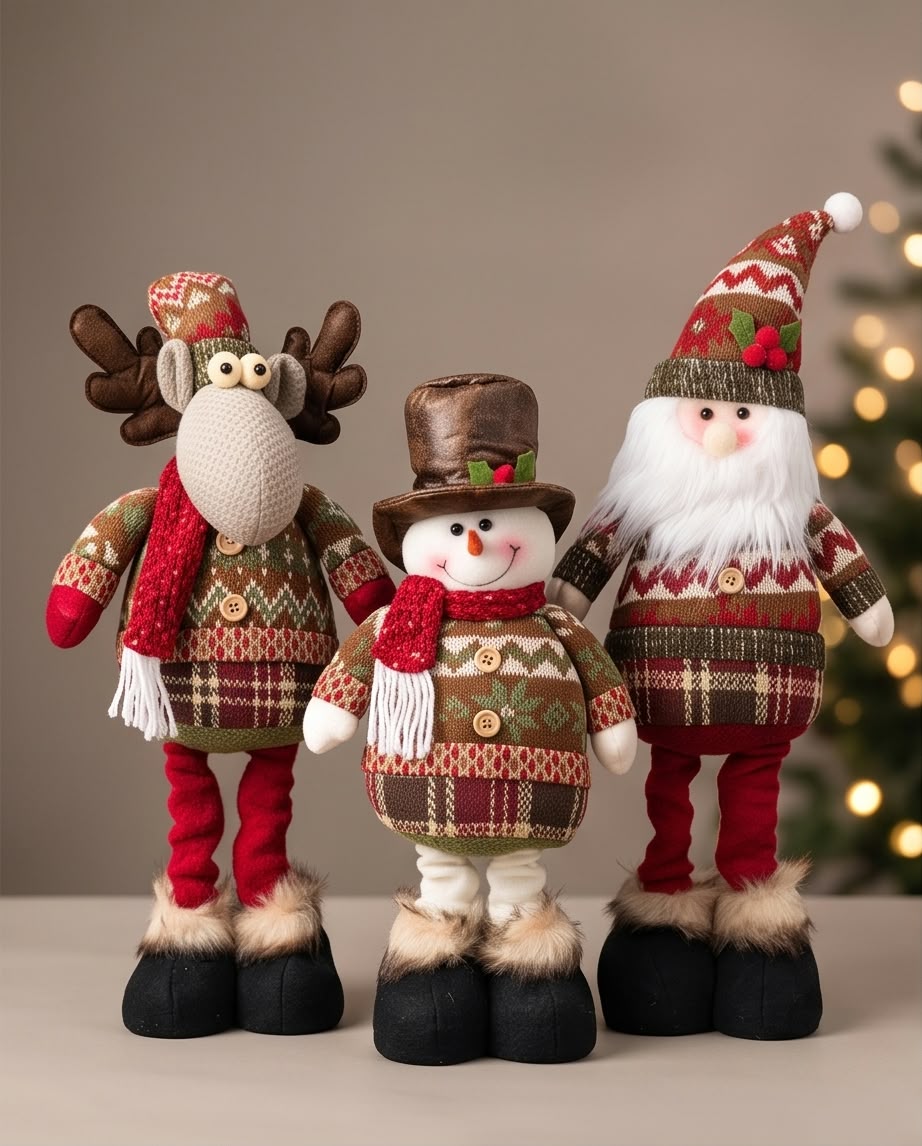 Christmas standing plush figurines