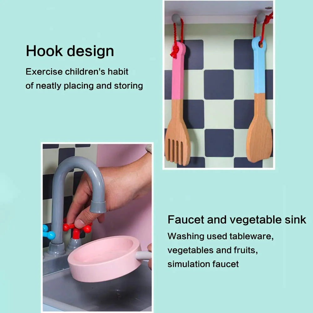 wooden Kitchen Sink and Oven