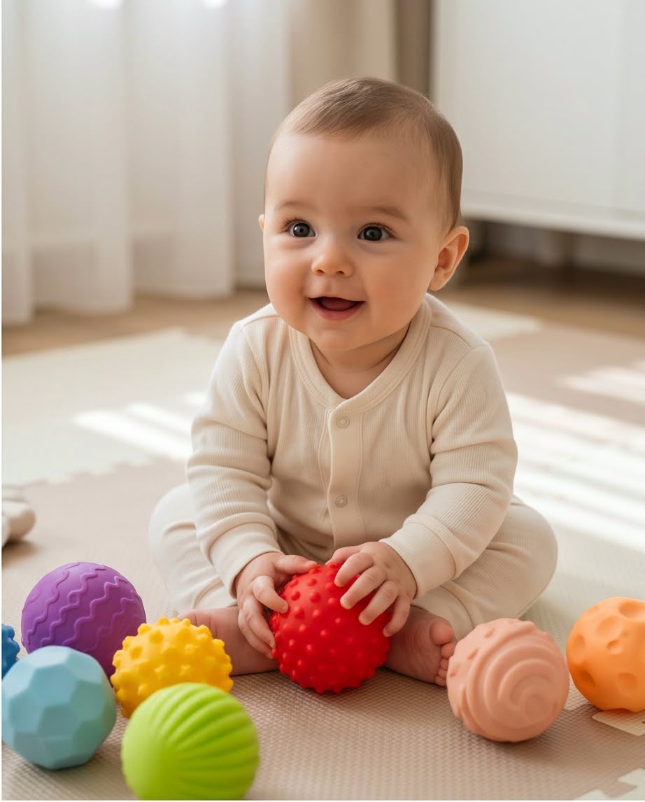 Moon Baby Soft Textured Balls 12-Piece Set.