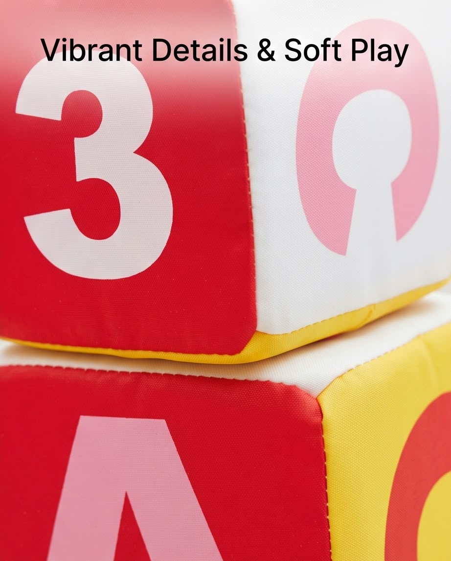 soft, square dice learning letters and numbers