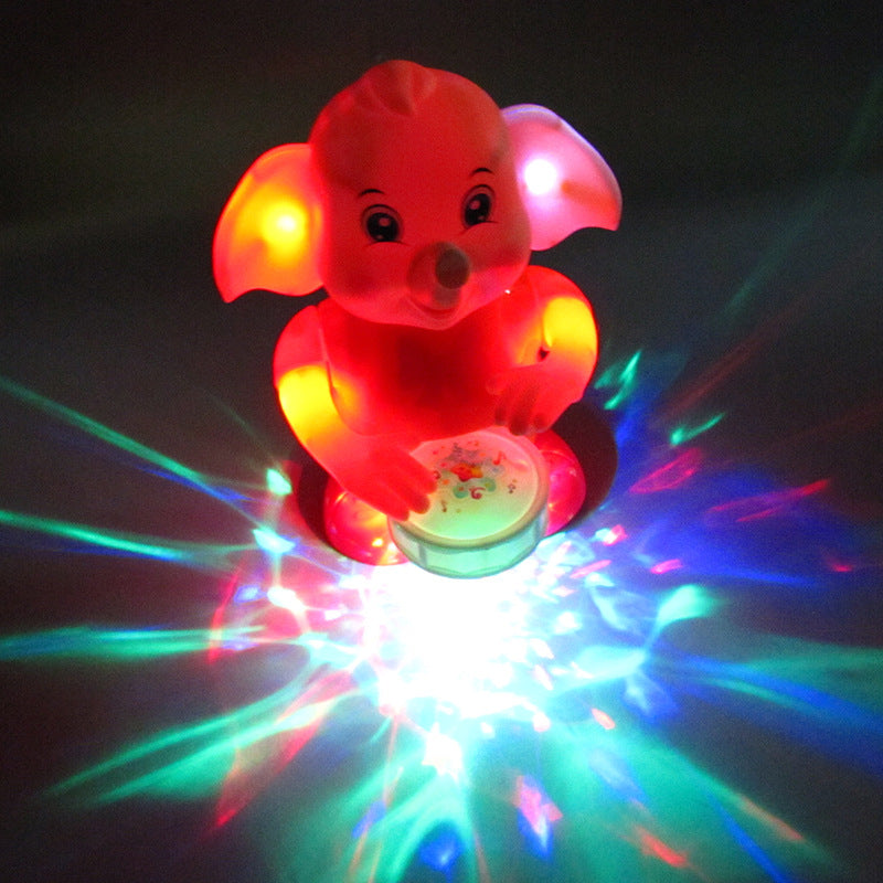 Drummer elephant model toy with lamp lights