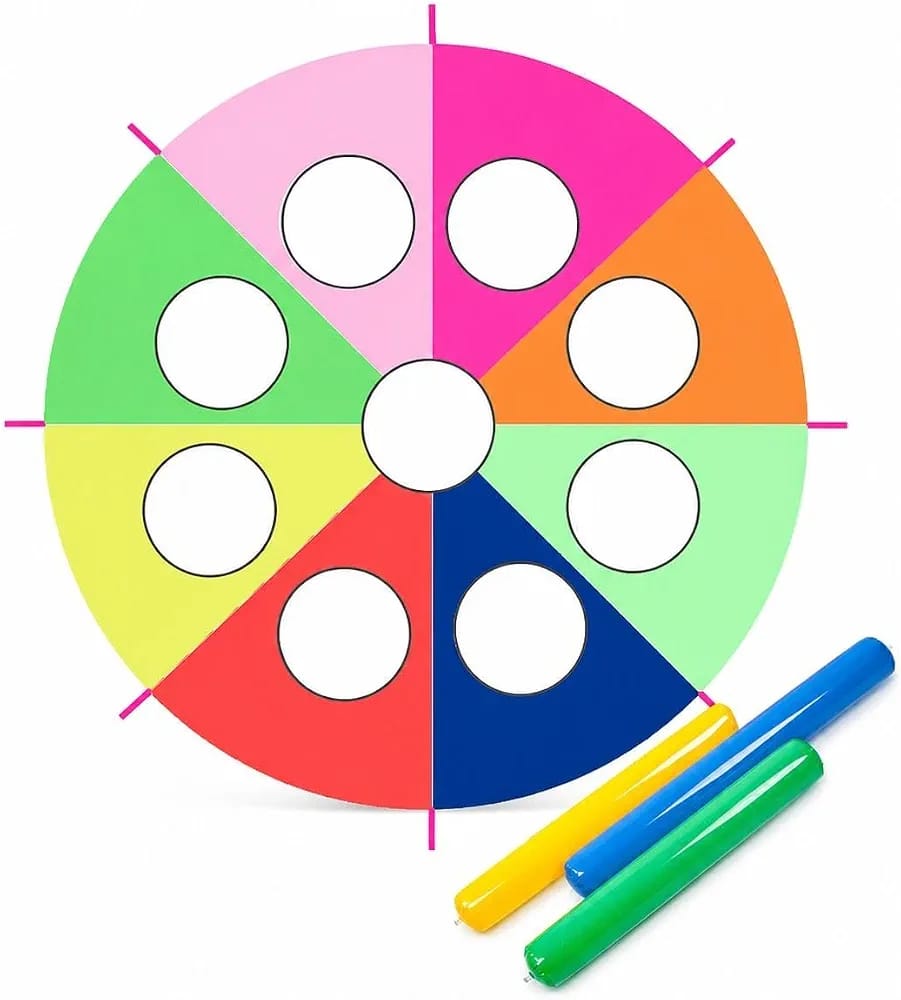 kids' rainbow play parachute mole game set