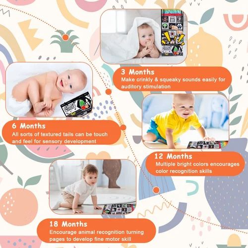 baby tummy time mirror and soft cloth book