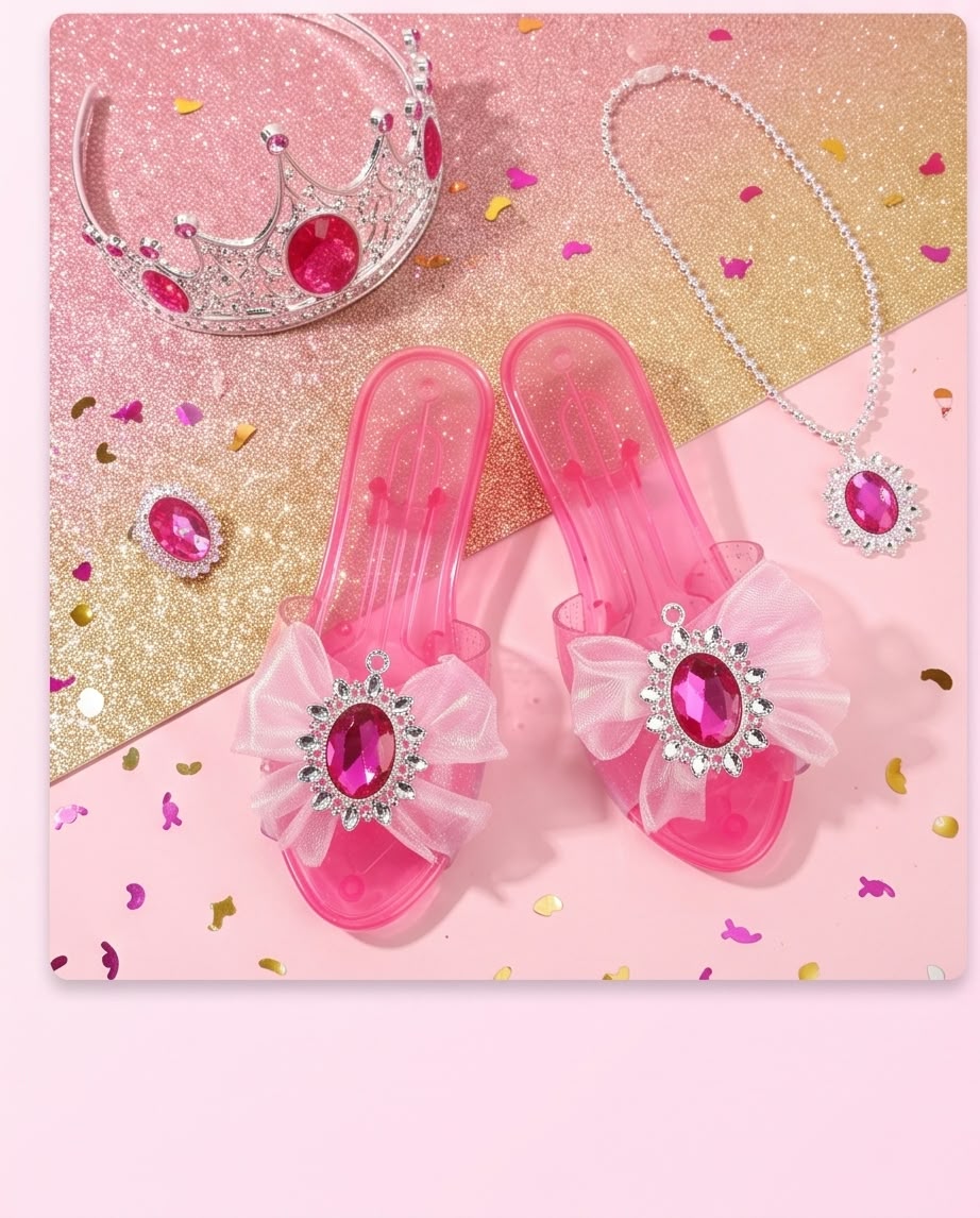 7-piece pink princess dress-up and role-play toy set