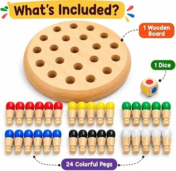 Wooden Color Memory Chess Game