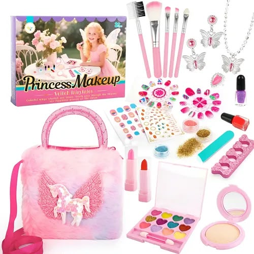 unicorn-themed pretend makeup and vanity play set
