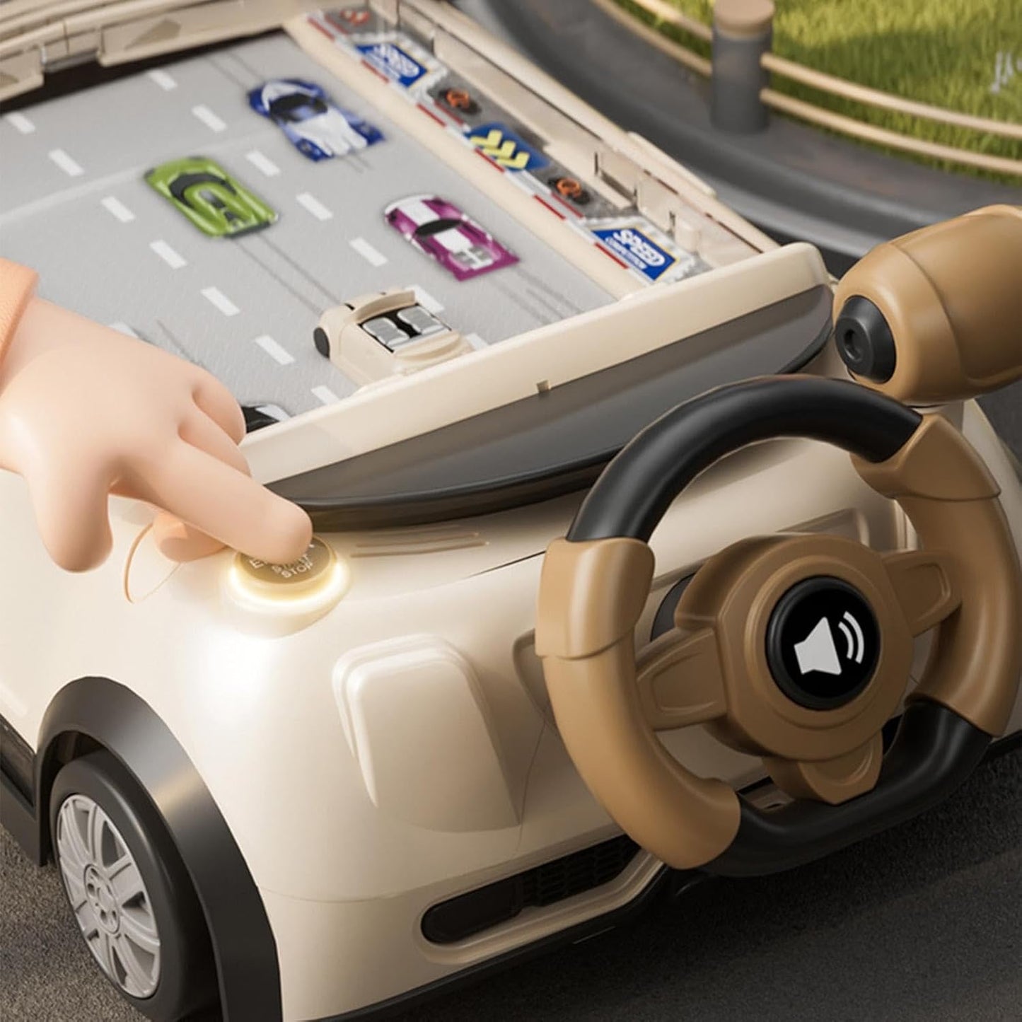 Simulated driving racing car console