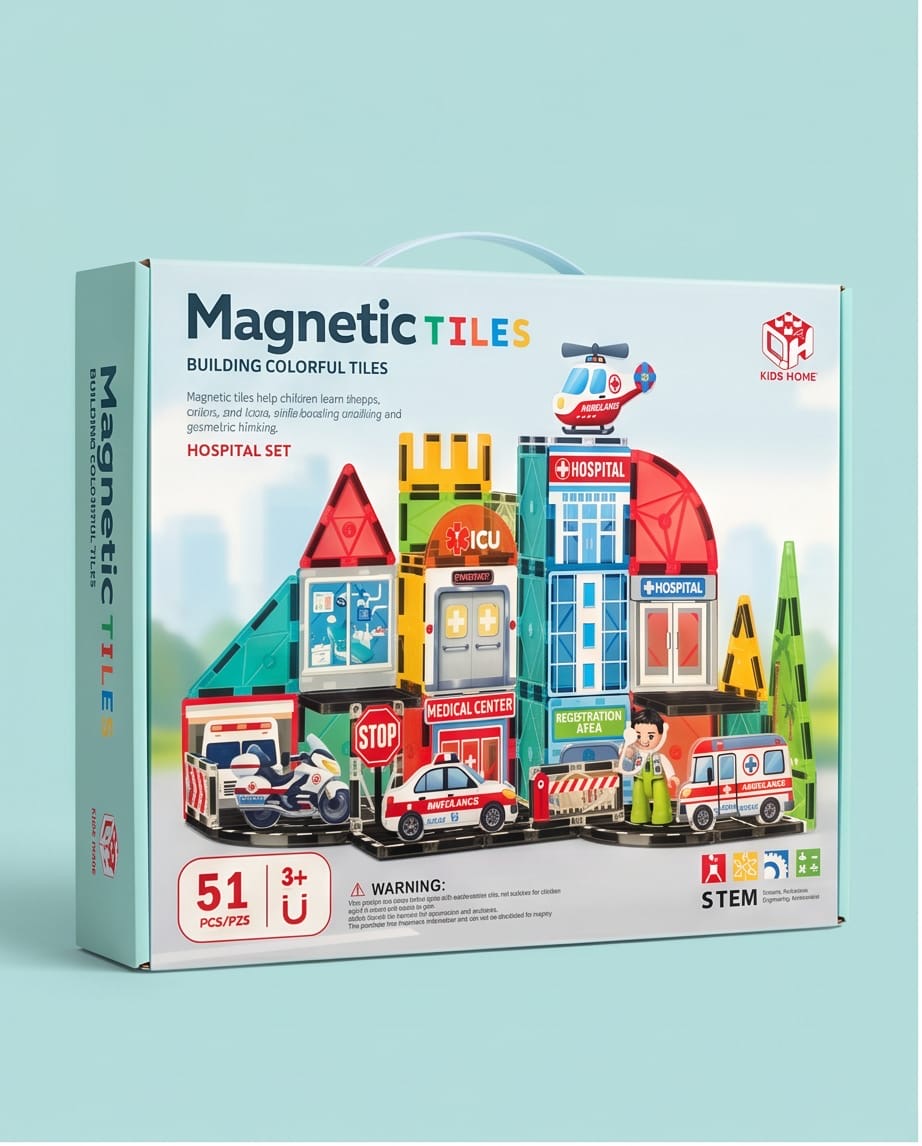 Magnetic tiles set