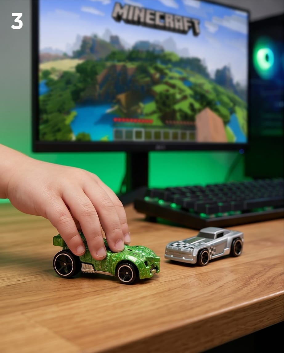 Hot wheels mine-craft die cast car pack
