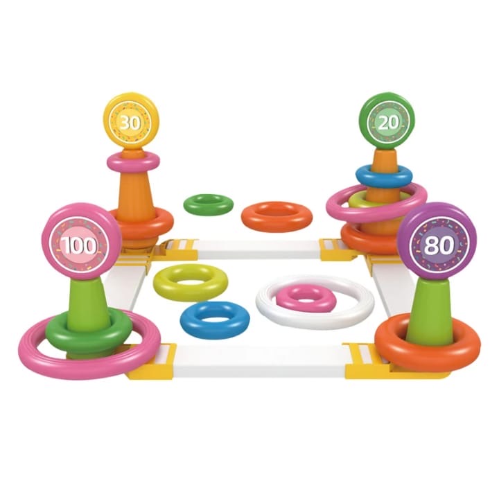 Ring toss stacking game