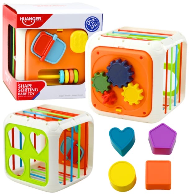 Shape sorting activity cube