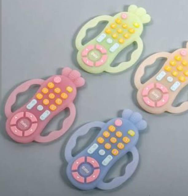 silicone baby remote control teething toy.