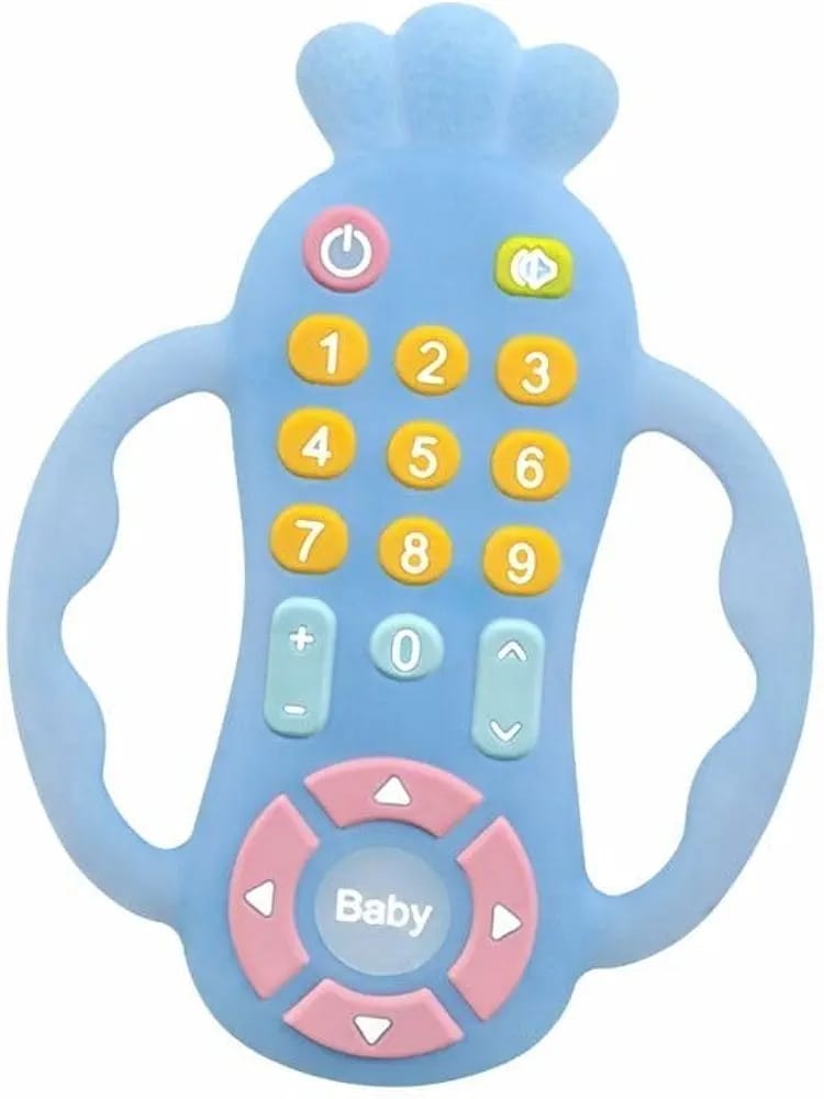 silicone baby remote control teething toy.