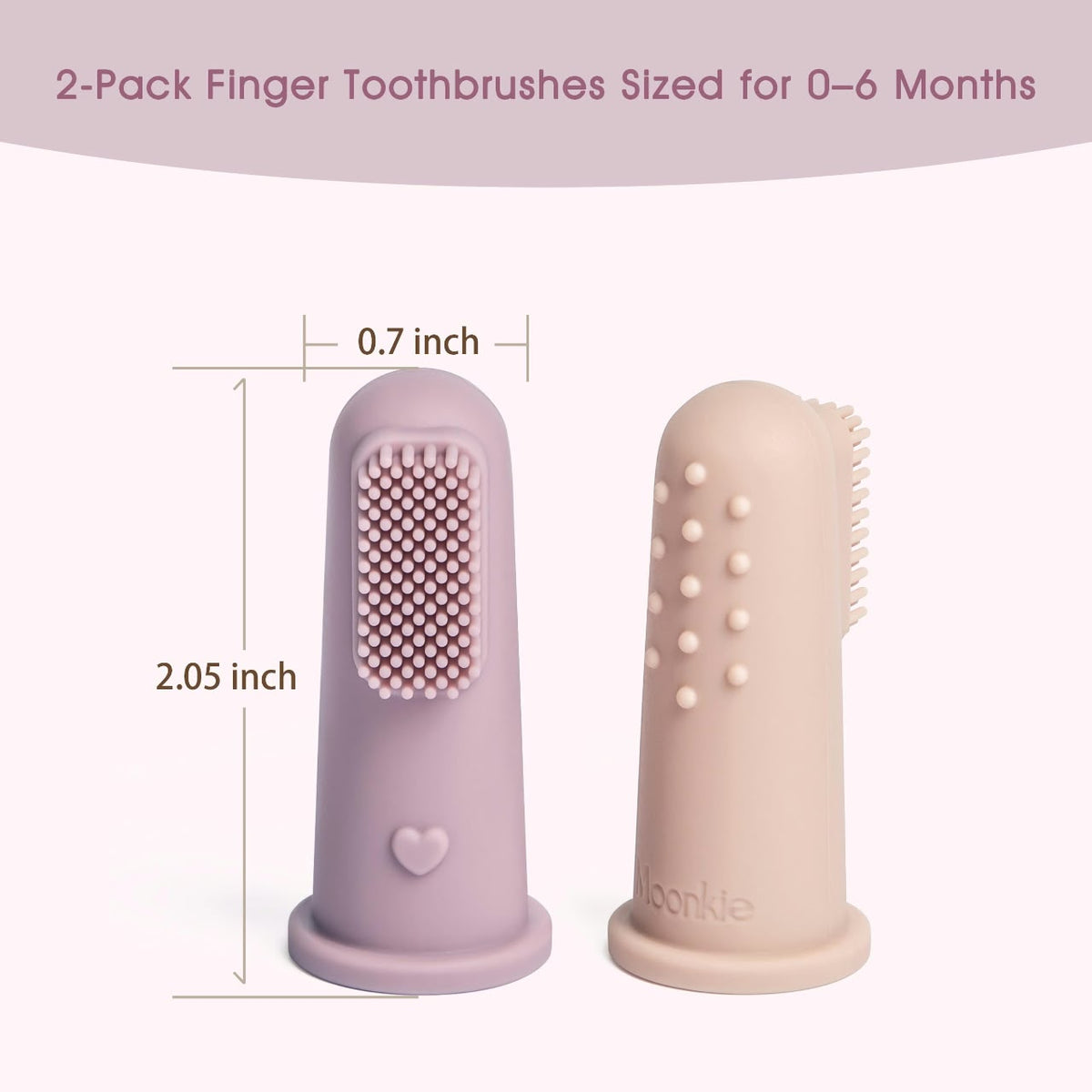 Mushie Finger Toothbrush, a soft silicone oral care tool