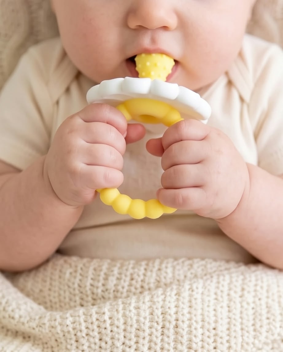 flower-shaped silicone baby teether