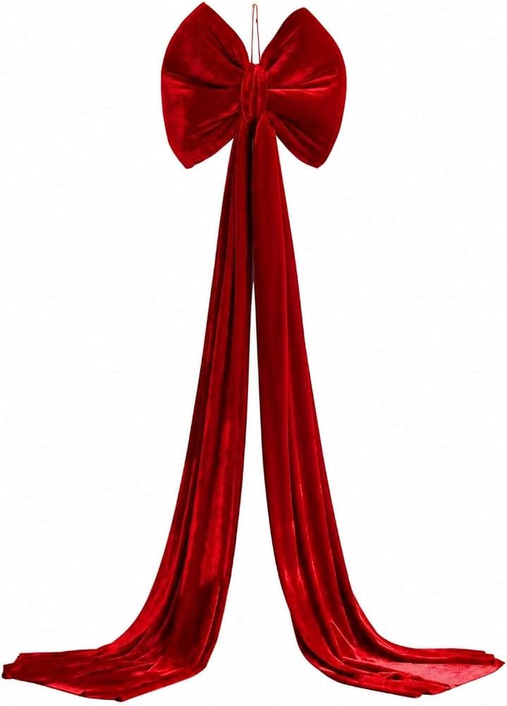 lustrous red velvet decorative bow