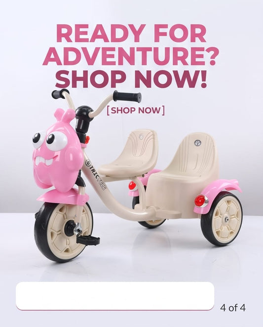 double-seat toddler tricycle
