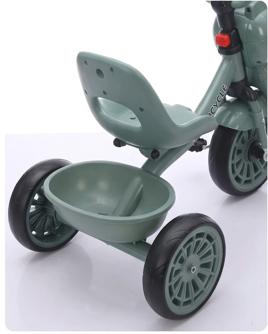 children's three-wheeled tricycle featuring a stylized Spider-Man
