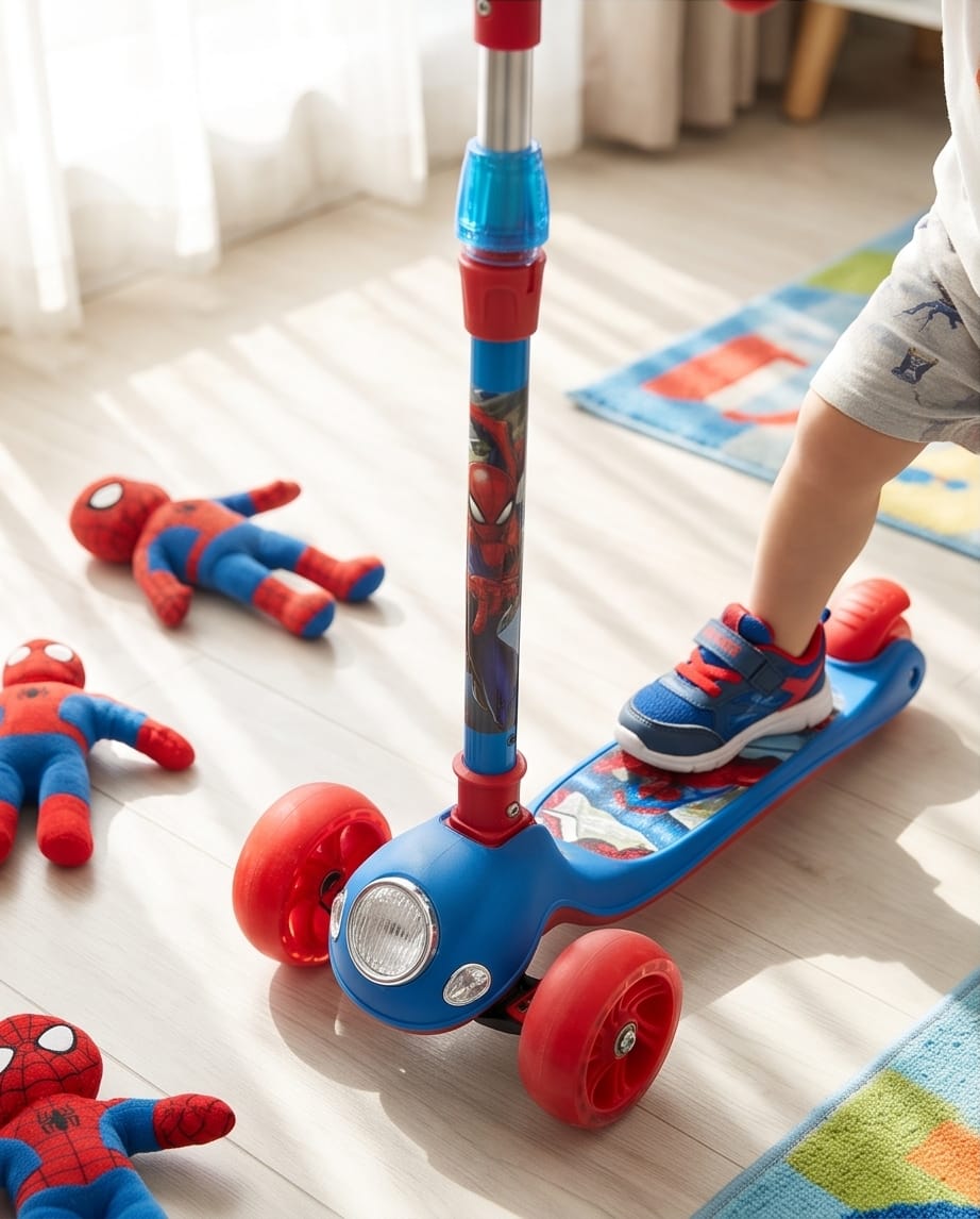 Marvel Spider-Man 3-wheel foldable twist scooter