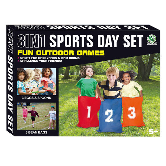 3-in-1 Sports Day Set designed for outdoor and garden games