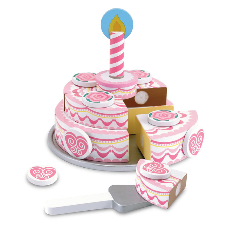 Melissa & Doug Triple-Layer Party Cake Wooden Play Food Set.
